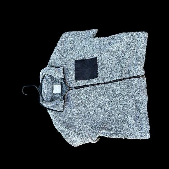 Copper Key Womens Jacket Gray Zip Up Mock Neck Faux Fur Fuzzy Long Sleeves L - Picture 5 of 6